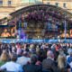 Buckingham Palace Coronation Festival Main Stage in the Palace Gardens with Crowd Watching Orchestra and Opera Singer
